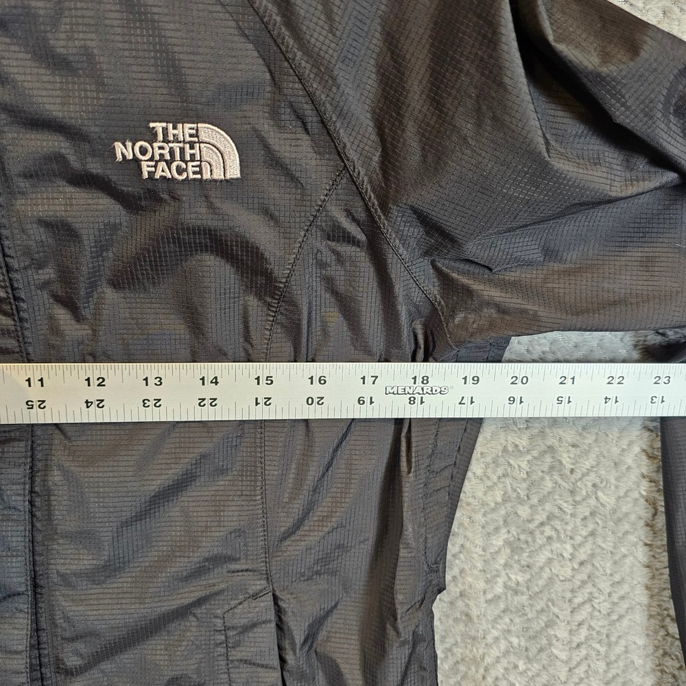 The North Face HyVent 2.5L Rain Jacket Womens Small Black Hooded Ripstop Shell - Picture 8 of 13